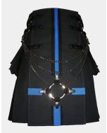  Black Cargo Utility Kilt with Interchangeable Apron 