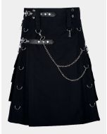 Black Gothic Active Men Utility Kilt 