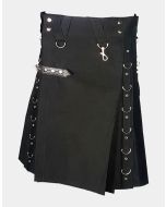 Black Gothic Utility Kilt For Man
