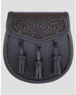 Black Leather with Laser Etched Celtic Design