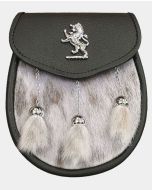 Black Seal Skin Semi Dress Sporran with Lion Rampant
