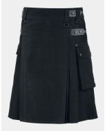 Black Utility Kilt for Men
