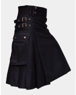 Black Wedding Utility Kilt for Active Men
