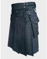 Fashionable Denim Kilt for Royal Men
