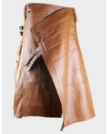 Camel Brown Leather Kilt for Sale