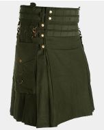 Deluxe Olive Green Modern Utility Kilt