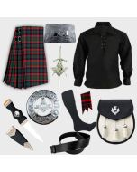 GLASGOW TARTAN KILT & FASHIONABLE OUTFIT PACKAGE DEAL