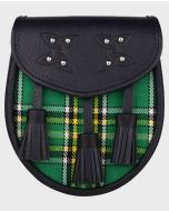 Irish National Green Genuine Leather Tartan Sporran