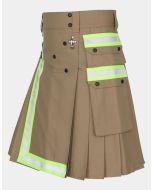Khaki Fireman Firefighter Utility Kilt For Men
