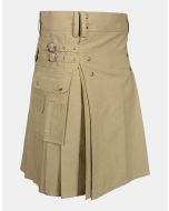 Khaki Utility Kilt for Men
