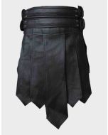 Mens Black Leather Roman Gladiator Kilt