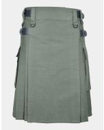 Olive Green Cotton Utility Kilt
