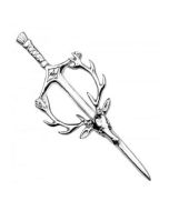Stags Head Thistle Kilt Pin