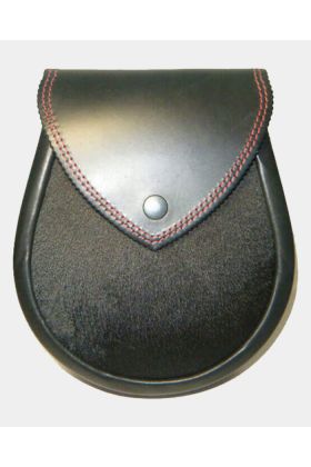 Black Hair Leather Sporran
