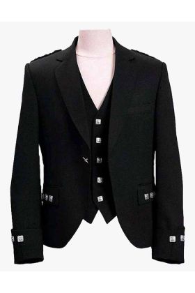 Black Argyl Jacket And Vest