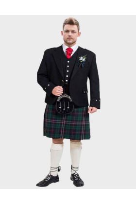 BLACK ARGYLL JACKET & KILT OUTFIT PACKAGE DELUXE