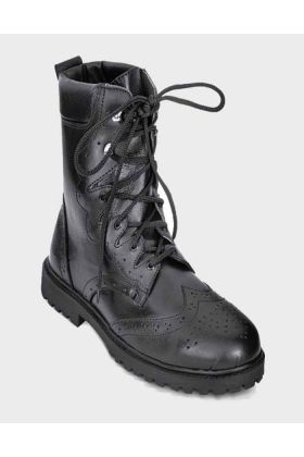 Black Leather Custom Grade Long Ghillie Brogues