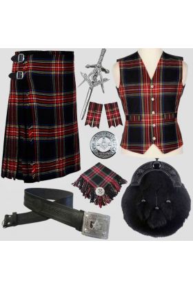 Black Stewart Tartan Kilt Best Deal