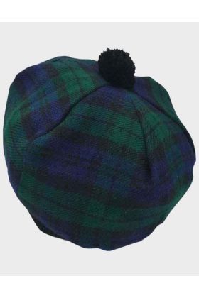 Black Watch Tartan Wool Tammy Hat
