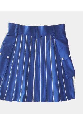 Blue Utility kilt With White line