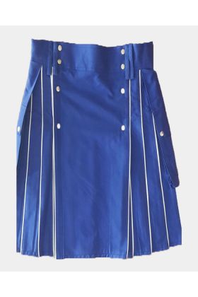 Blue Utility kilt With White line
