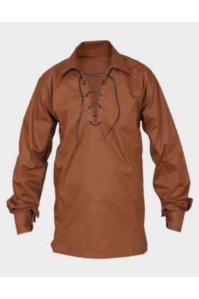 Brown Jacobite Ghillie Kilt Shirt