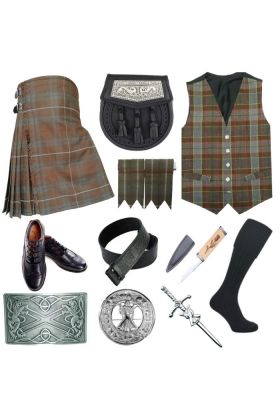 FRASER WEATHERED WEDDING TARTAN KILT OUTFIT BEST DEAL
