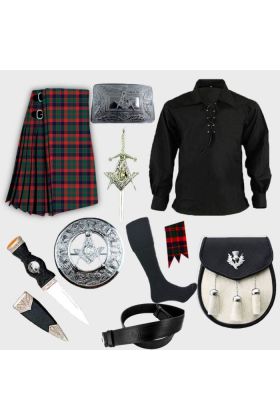 GLASGOW TARTAN KILT & FASHIONABLE OUTFIT PACKAGE DEAL