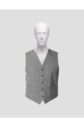 Grey Wool Tweed Argyle Vest