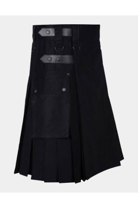 Lautreamont Men Black Utility Kilt
