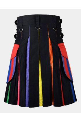 LGBT Gay Pride Rainbow Hybrid Kilt For men