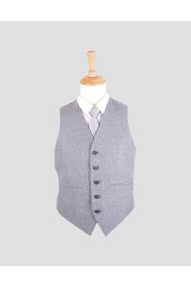 Light Grey Arrochar Wool Tweed Vest