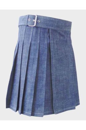 Light Sky Blue Denim Kilt