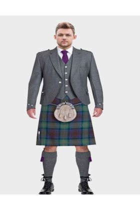 LIGHT GREY ARGYLL JACKET & KILT OUTFIT PACKAGE