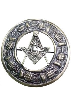 Masonic Crest Fly Plaid Brooch