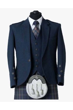  Men’s Blue Tweed Jacket with Waistcoat