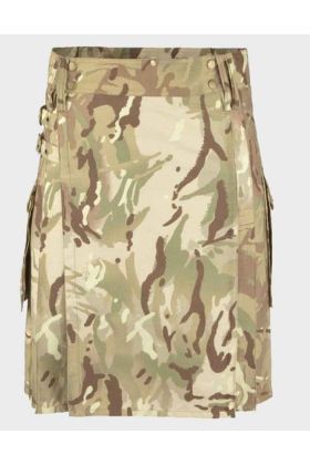 Multi Camouflage Utility Kilt for Men