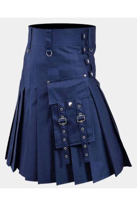 Modern Navy Blue Fashion Kilt