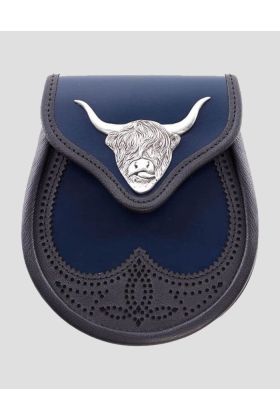 Navy, Matt Highland Leather Sporran
