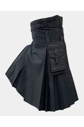 Modern Black Utility Kilt