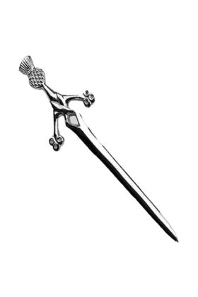 New Deluxe Claymore Thistle Head Kilt Pin