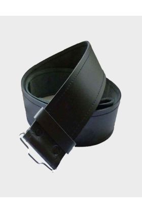 PLAIN LEATHER BLACK KILT BELT