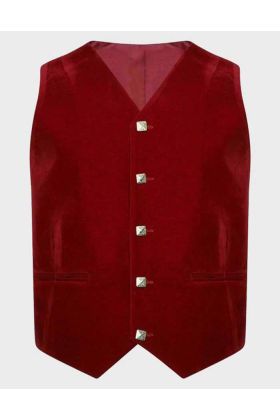 Red Velvet Wedding Argyle Jacket and Waistcoat