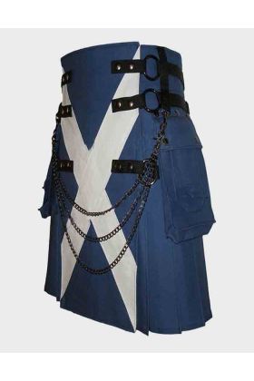 ROYAL BLUE CANVAS SAINT FLAG  UTILITY KILT