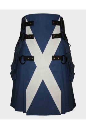 ROYAL BLUE CANVAS SAINT FLAG  UTILITY KILT