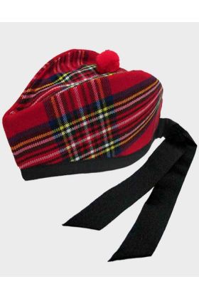 Royal Stewart Glengarry Scottish Hat With Red Pompom