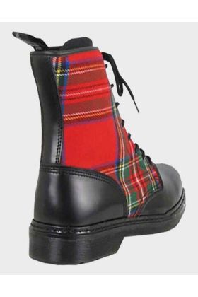 Royal Stewart Tartan With Plane Leather Long Shoes