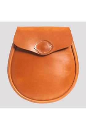Tan Leather Sporran With free Chain Belt