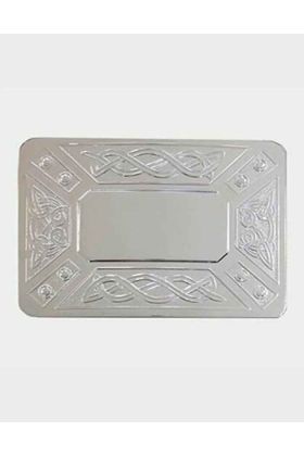 Silver Chrome Antique Design Kilt Buckle