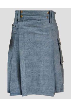 Sky Blue Denim Kilt